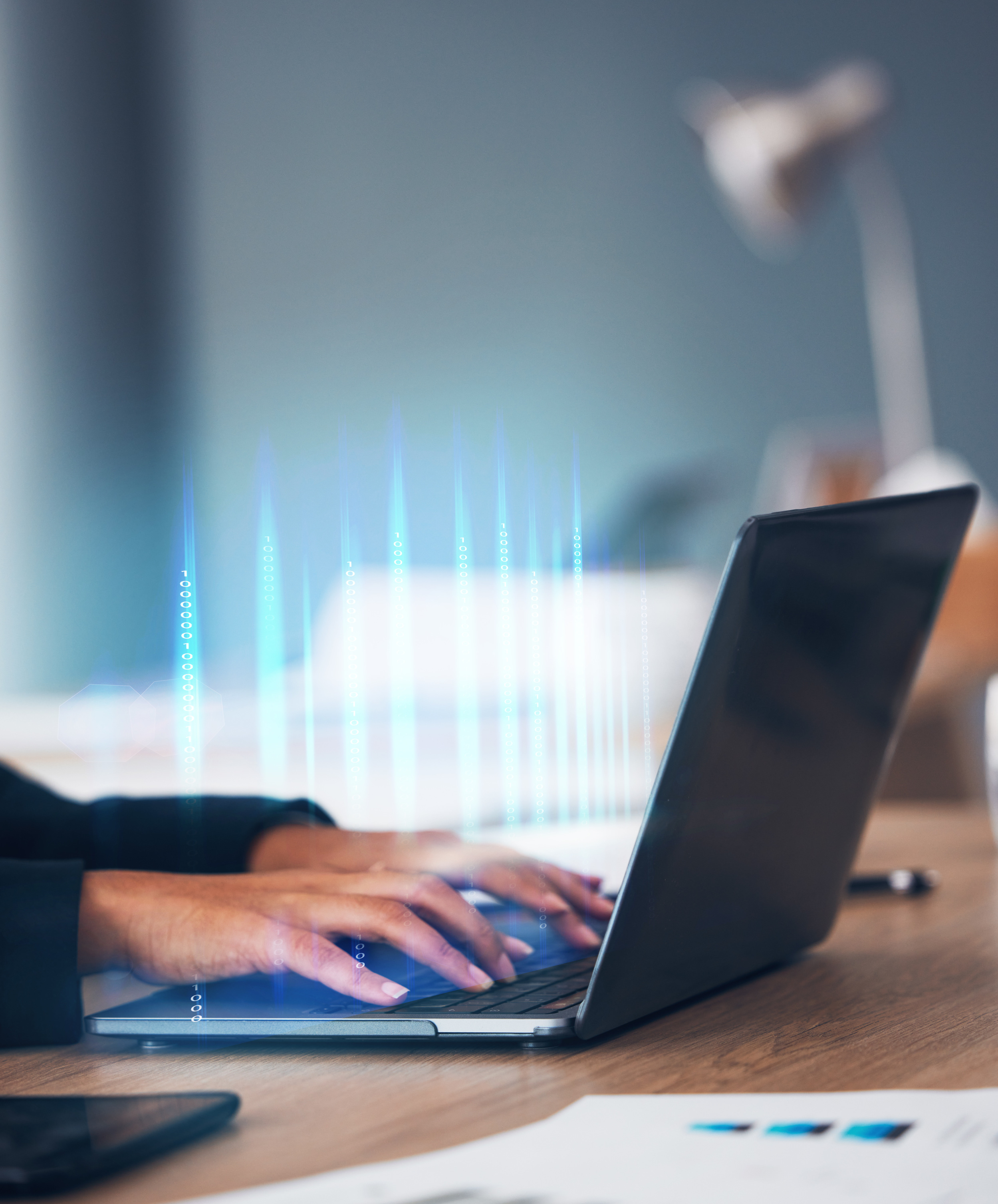 Graphic designer creating a visual composition